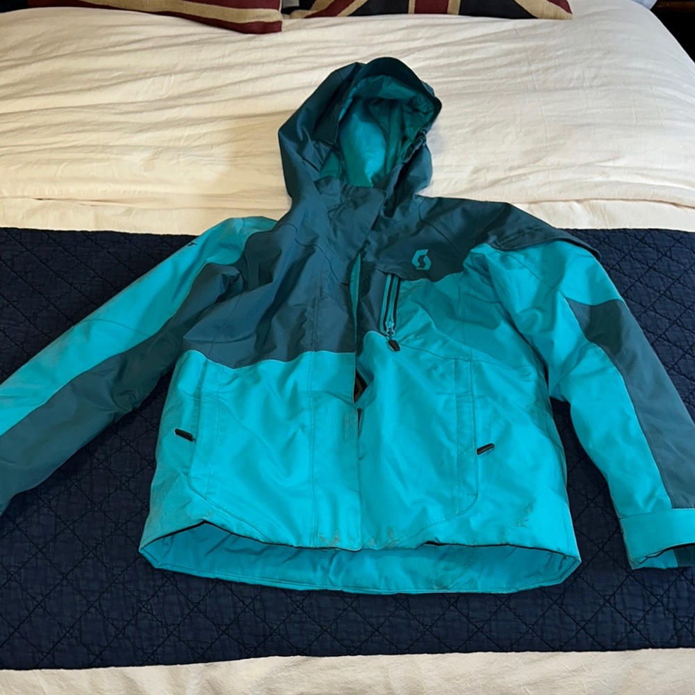 Scott Teal and Gray Hooded Jacket